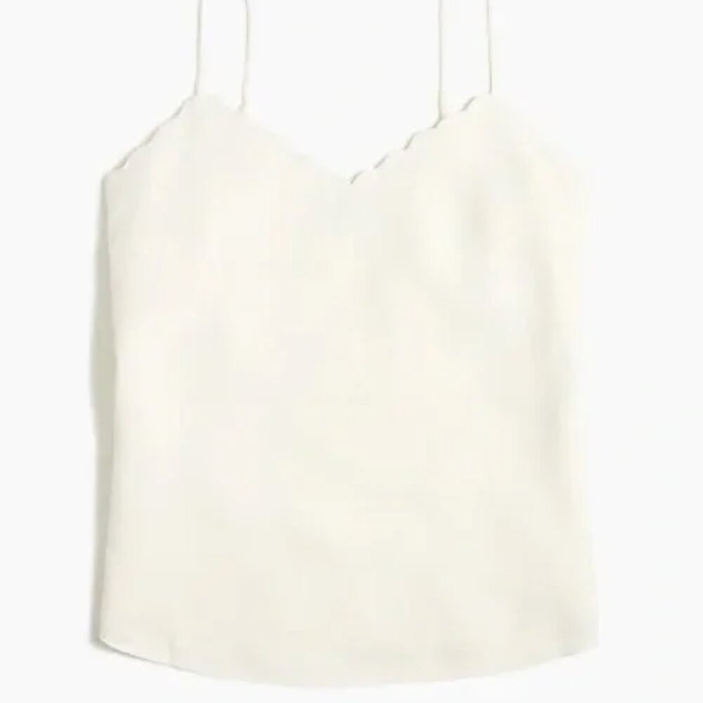 ✨✨🤍 J‎ Crew Factory Scalloped Top - Soft Ivory (NEW WITH TAG)✨✨🤍